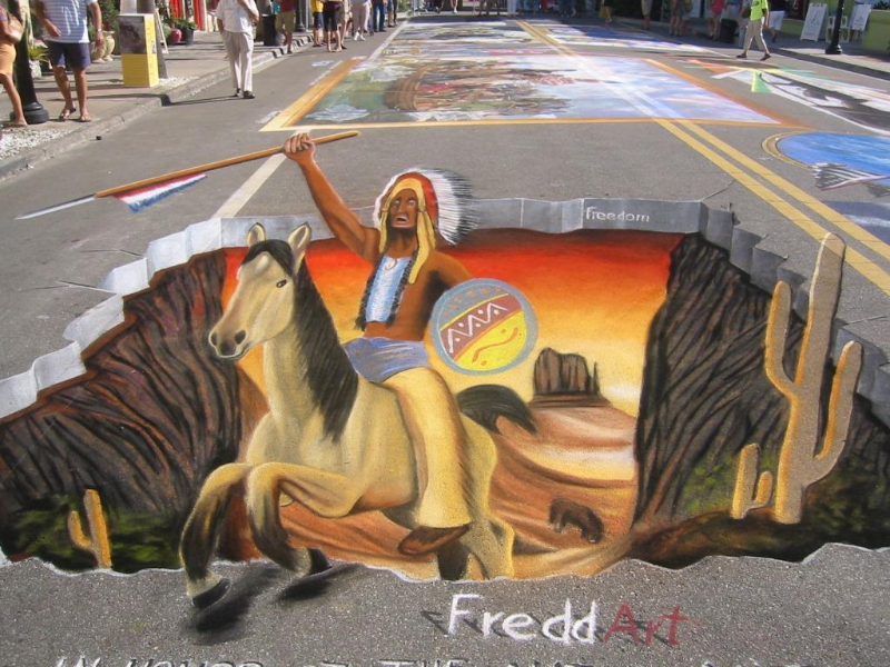3D Strassenmalerei beim Sarasota Chalkfestival Florida 3D Strassenmalerei beim Sarasota Chalkfestival Florida