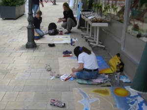 Straßenmalerei Kinderworkshop in Marktredwitz