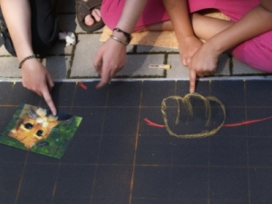 Strassenmalworkshop auf dem Zeltplatz Anna Fleuth in Kevelaer