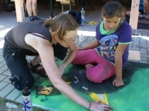 Strassenmalworkshop auf dem Zeltplatz Anna Fleuth in Kevelaer