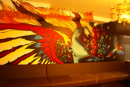 Wandmalerei im Pantau Nightclub in Köln by freddart