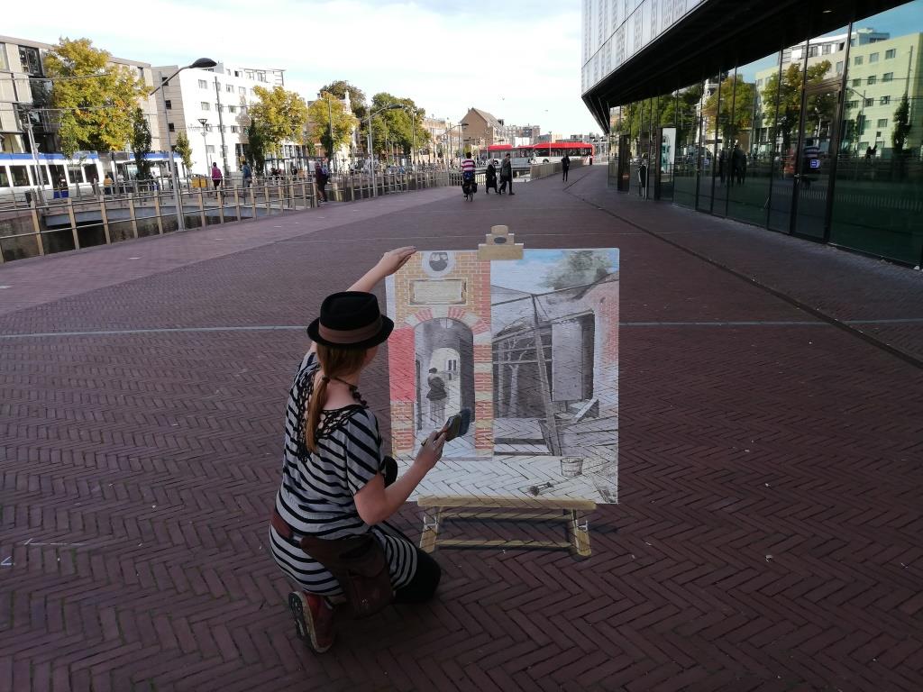 "Pieter de Hooch in Delft"3D streetpainting