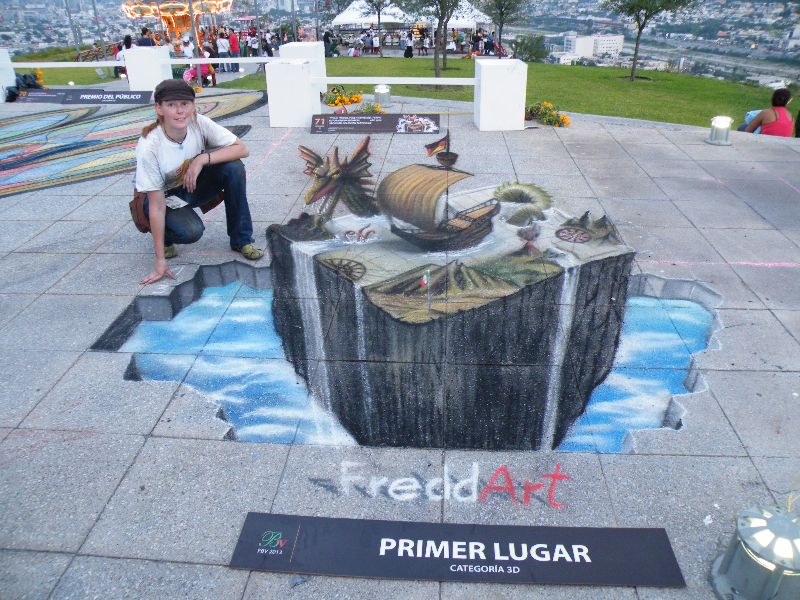 Festival BellaVia Monterrey Mexiko 2013: 1. Preis Kategorie 3D Straßenmalerei